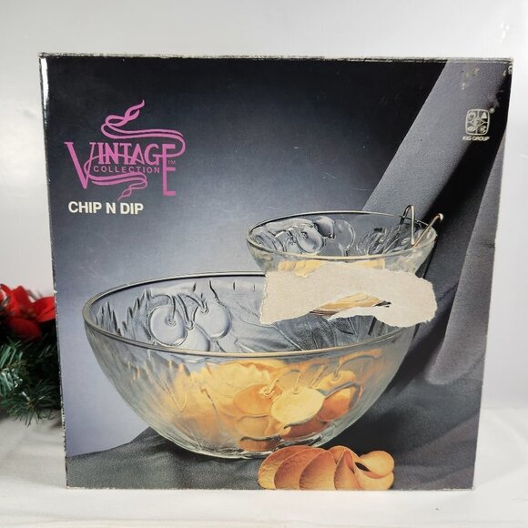 Chip and Dip Bowl Set with Hanger KIG Group Serving Bowl Vintage Collection - Picture 1 of 11